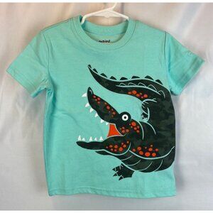 Jumping Beans Toddler Boys Teal Alligator Short Sleeve Tee T-shirt Size 3T- NWOT
